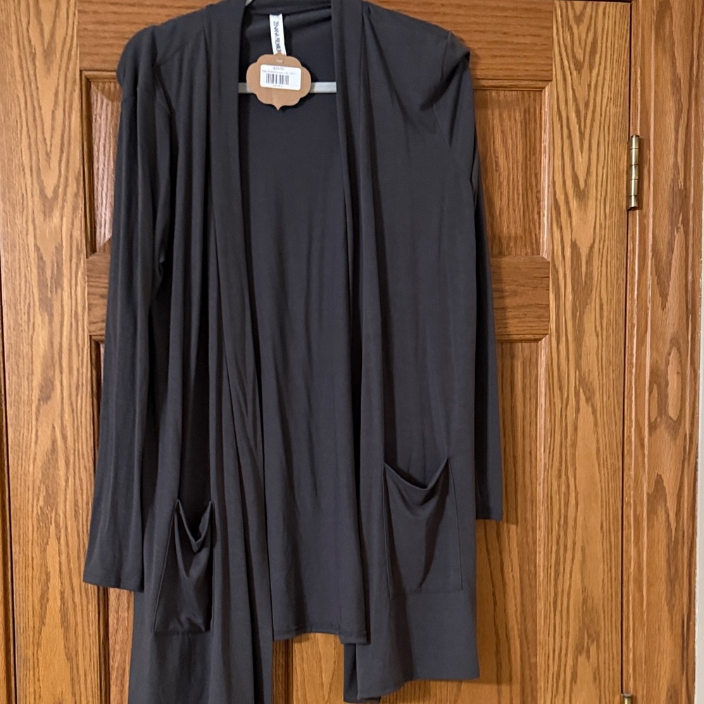 NWT Zenana Premium Charcoal Cardigan with pockets